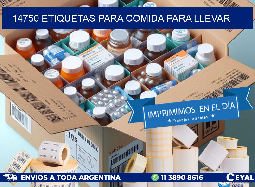 14750 ETIQUETAS PARA COMIDA PARA LLEVAR