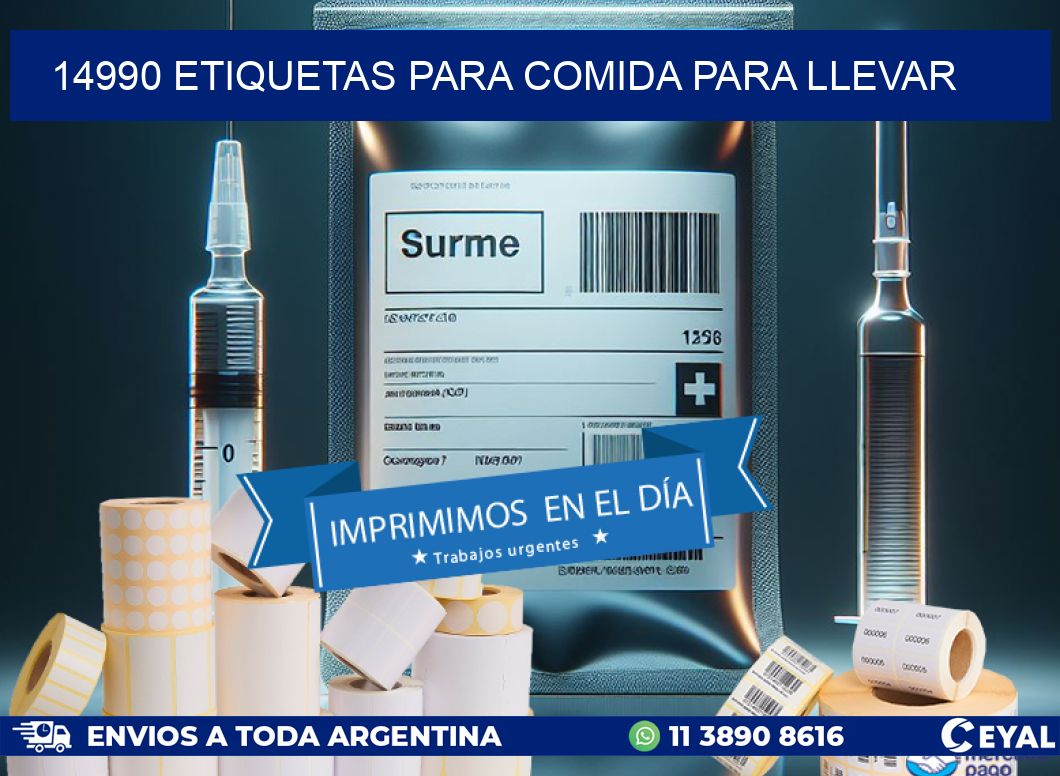 14990 ETIQUETAS PARA COMIDA PARA LLEVAR