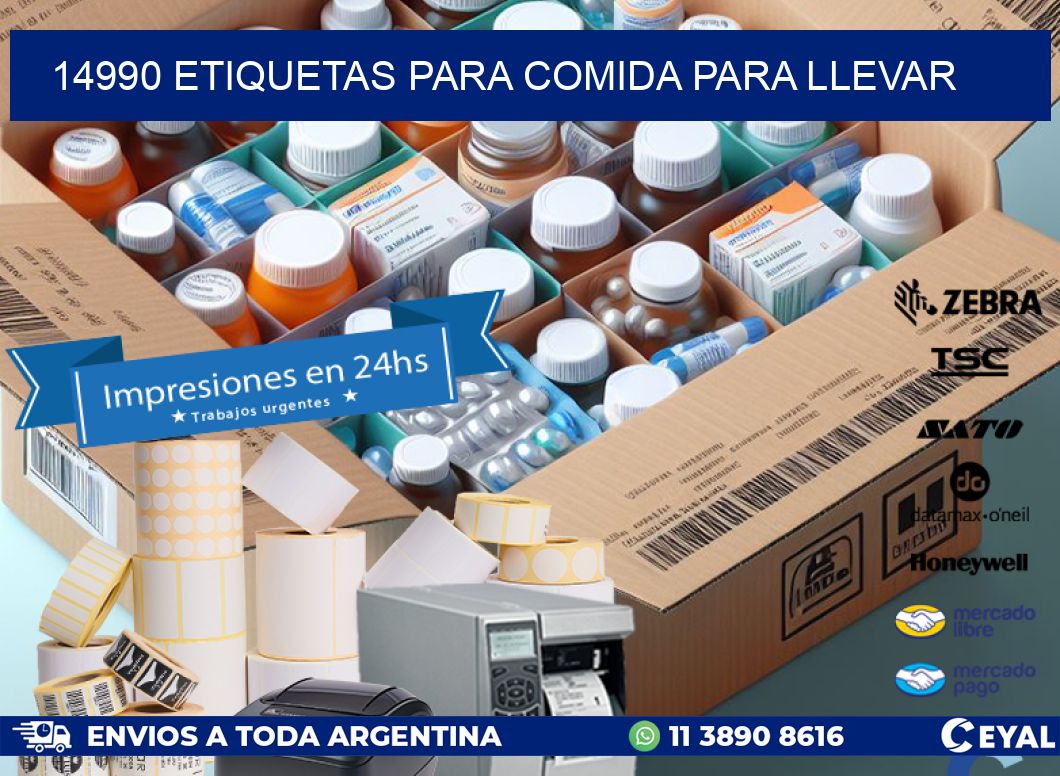 14990 ETIQUETAS PARA COMIDA PARA LLEVAR