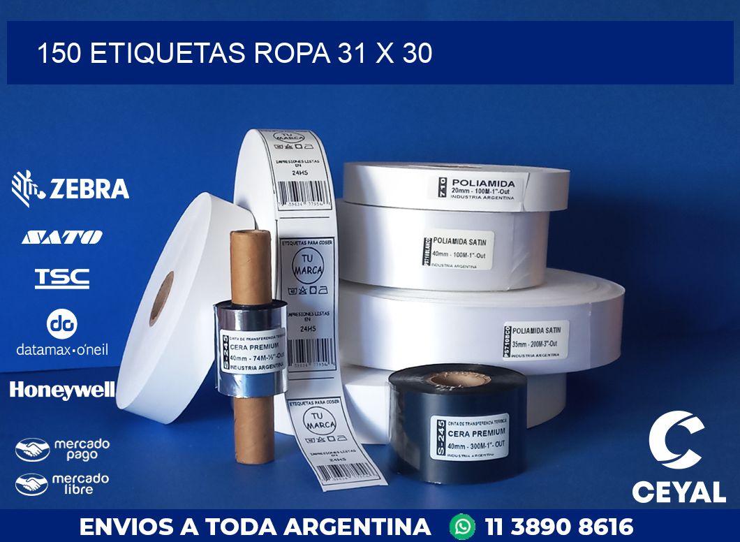 150 ETIQUETAS ROPA 31 x 30