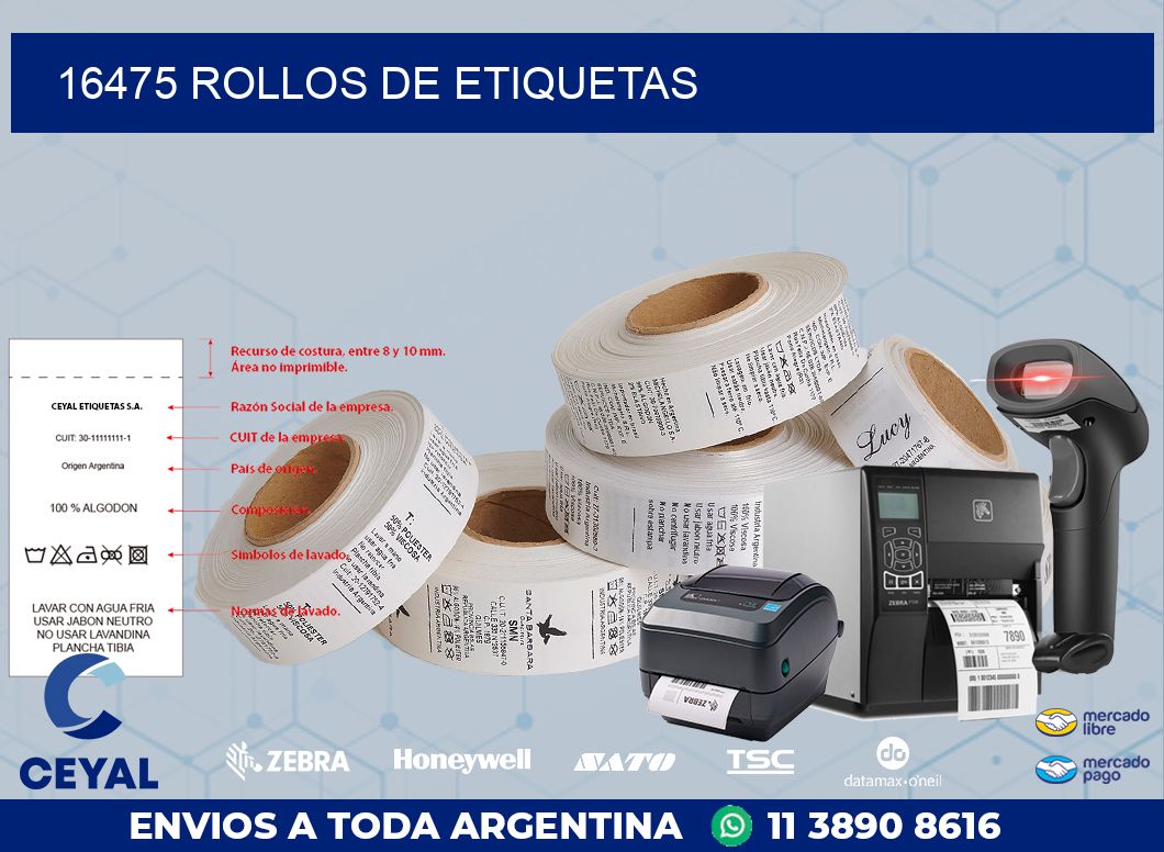 16475 ROLLOS DE ETIQUETAS