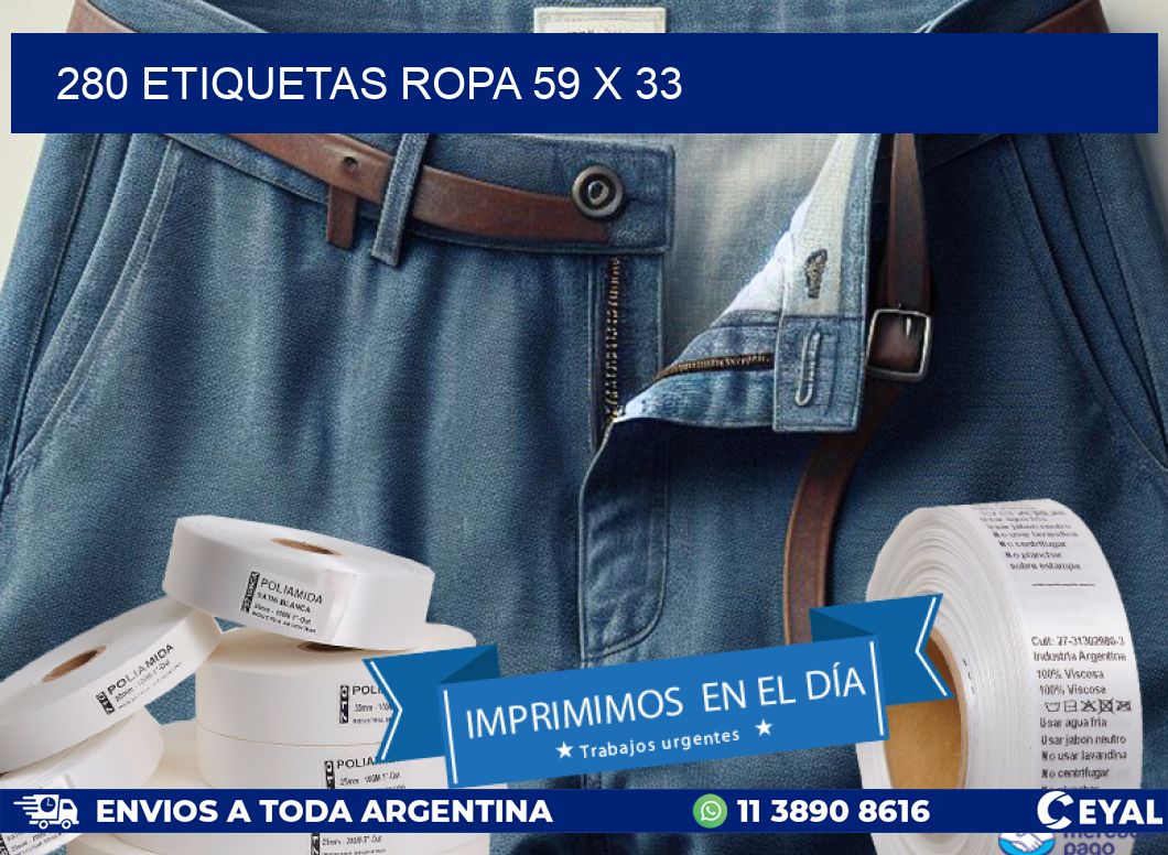 280 ETIQUETAS ROPA 59 x 33