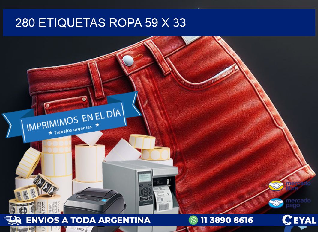 280 ETIQUETAS ROPA 59 x 33
