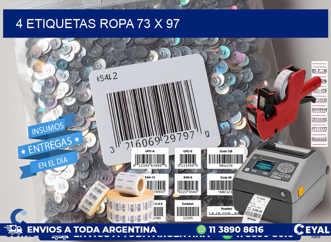 4 ETIQUETAS ROPA 73 x 97