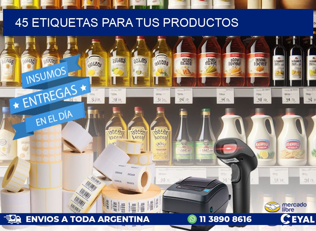 45 ETIQUETAS PARA TUS PRODUCTOS