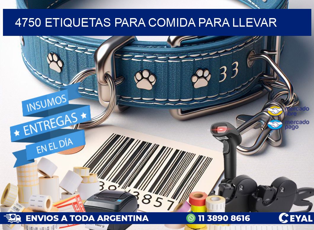 4750 ETIQUETAS PARA COMIDA PARA LLEVAR