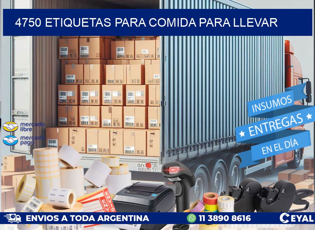 4750 ETIQUETAS PARA COMIDA PARA LLEVAR