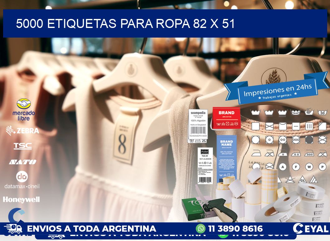 5000 ETIQUETAS PARA ROPA 82 x 51