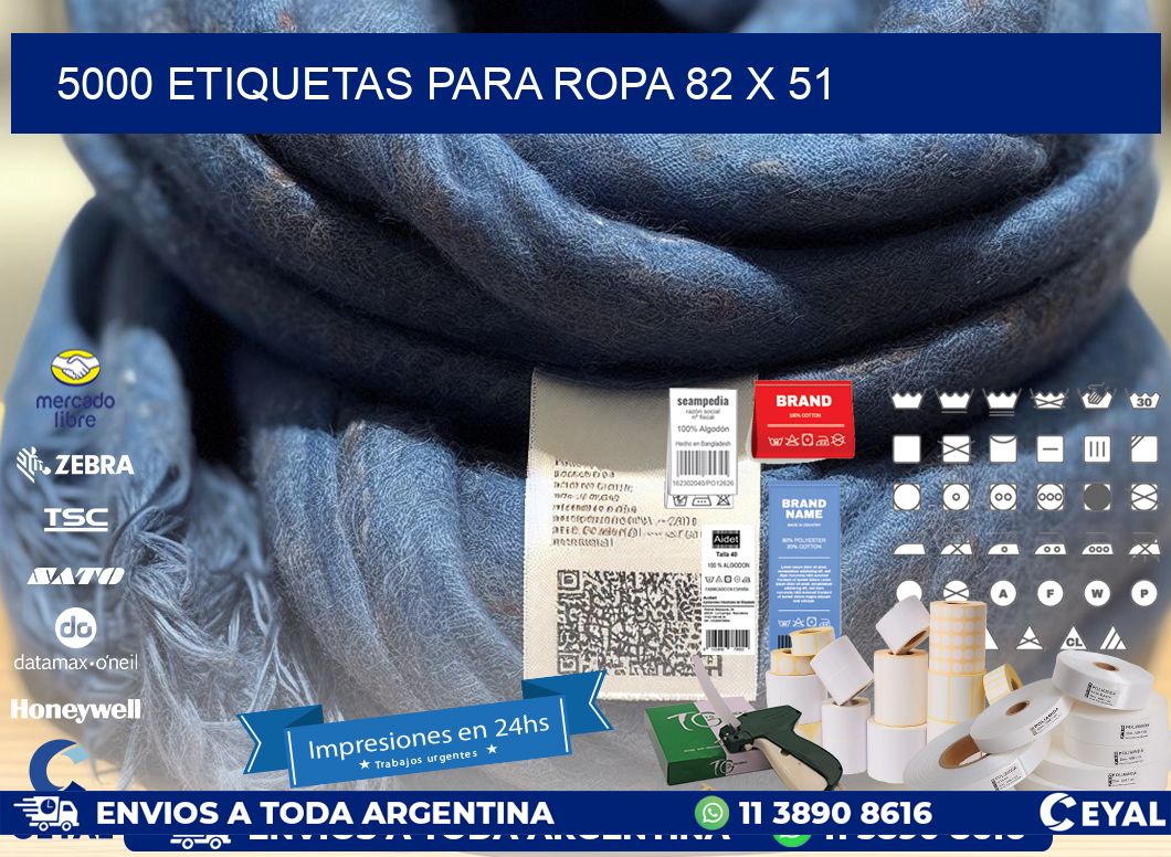 5000 ETIQUETAS PARA ROPA 82 x 51