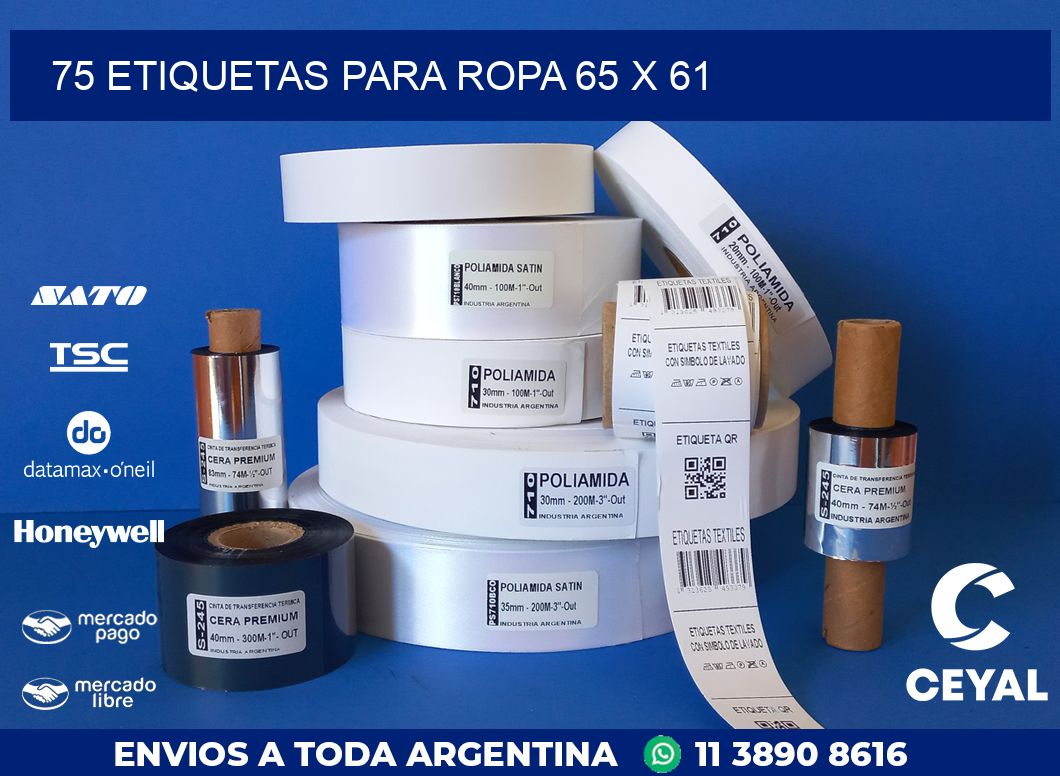 75 ETIQUETAS PARA ROPA 65 x 61