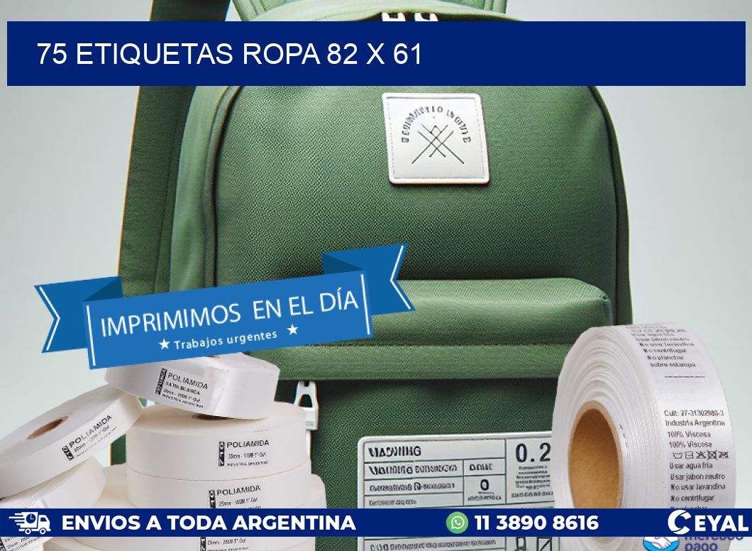 75 ETIQUETAS ROPA 82 x 61