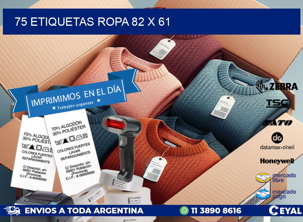 75 ETIQUETAS ROPA 82 x 61