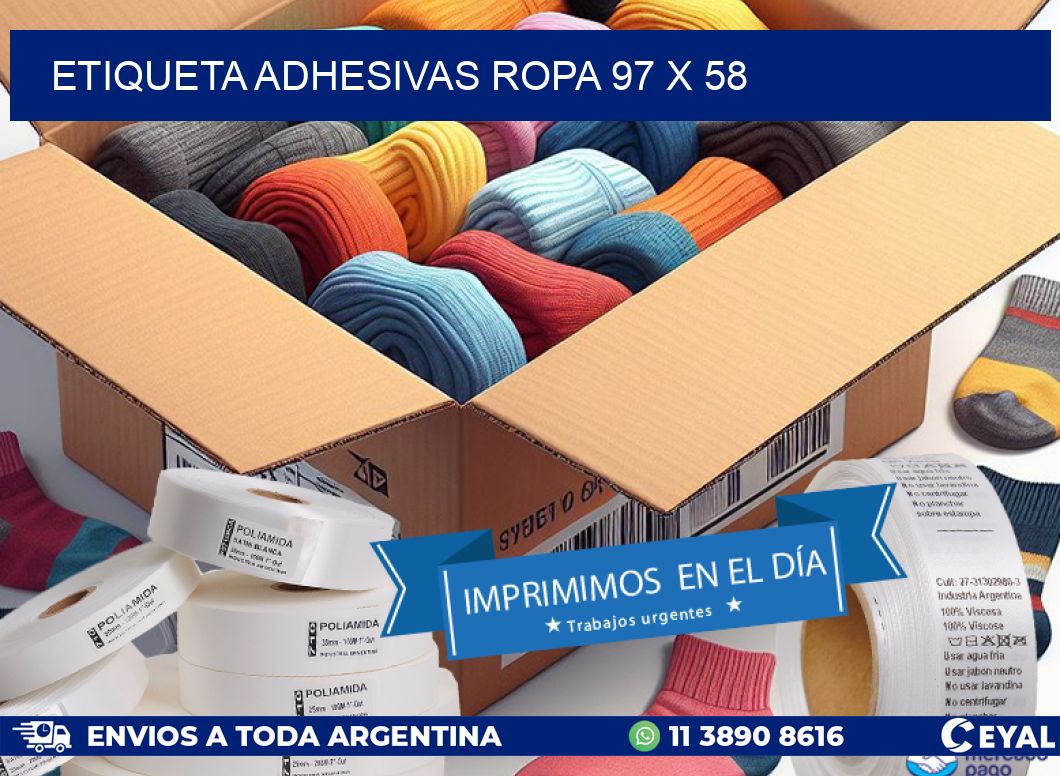 ETIQUETA ADHESIVAS ROPA 97 x 58
