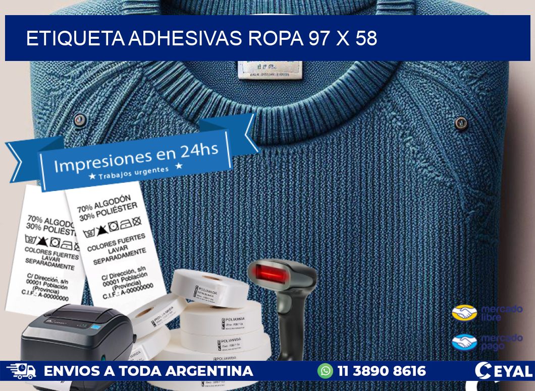 ETIQUETA ADHESIVAS ROPA 97 x 58