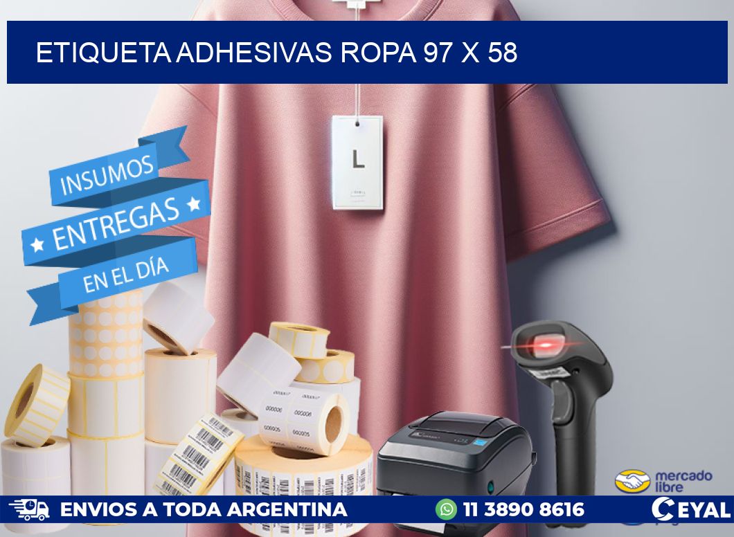 ETIQUETA ADHESIVAS ROPA 97 x 58