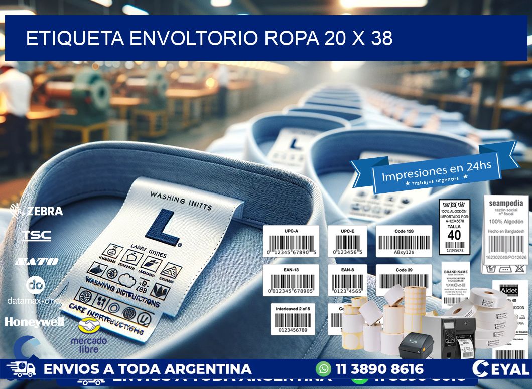 ETIQUETA ENVOLTORIO ROPA 20 x 38