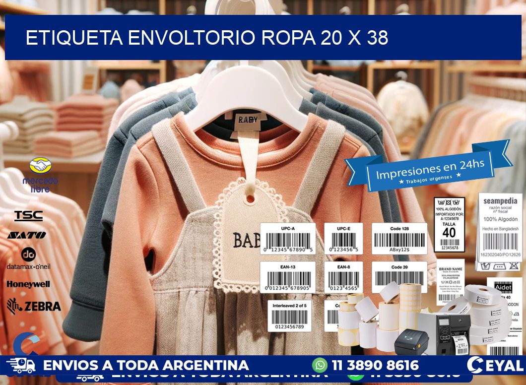 ETIQUETA ENVOLTORIO ROPA 20 x 38