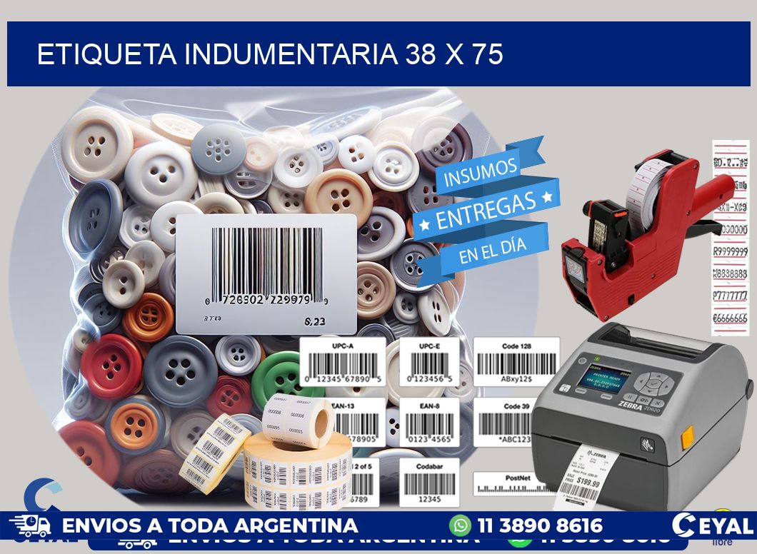 ETIQUETA INDUMENTARIA 38 x 75