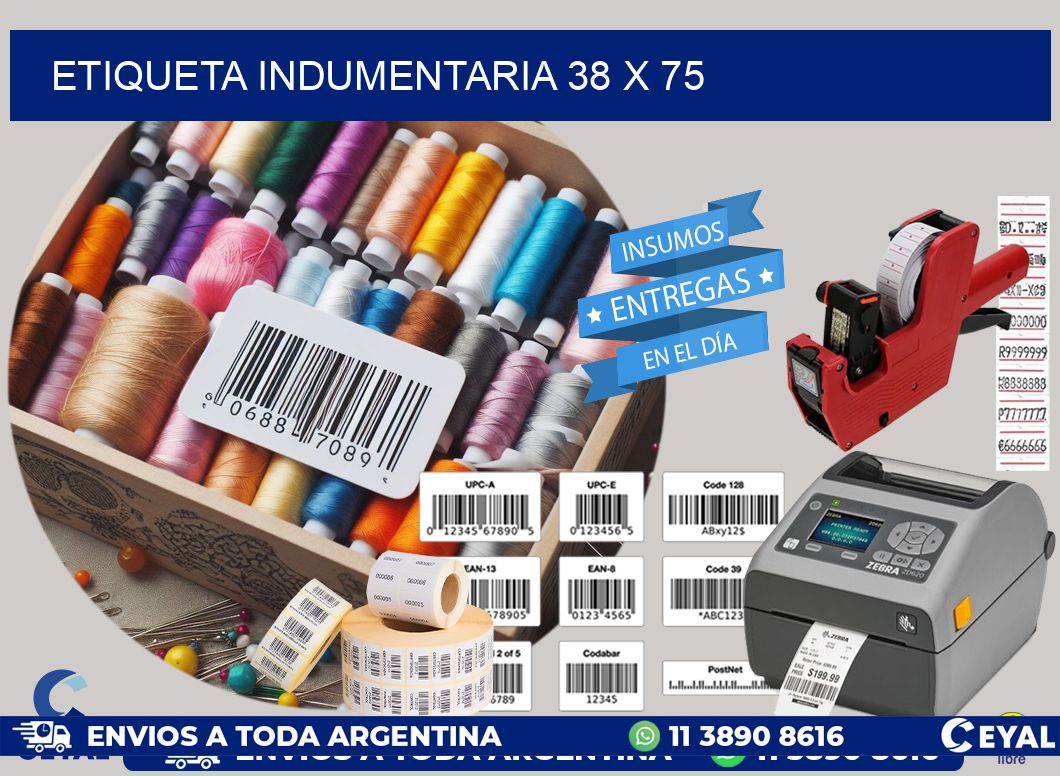 ETIQUETA INDUMENTARIA 38 x 75