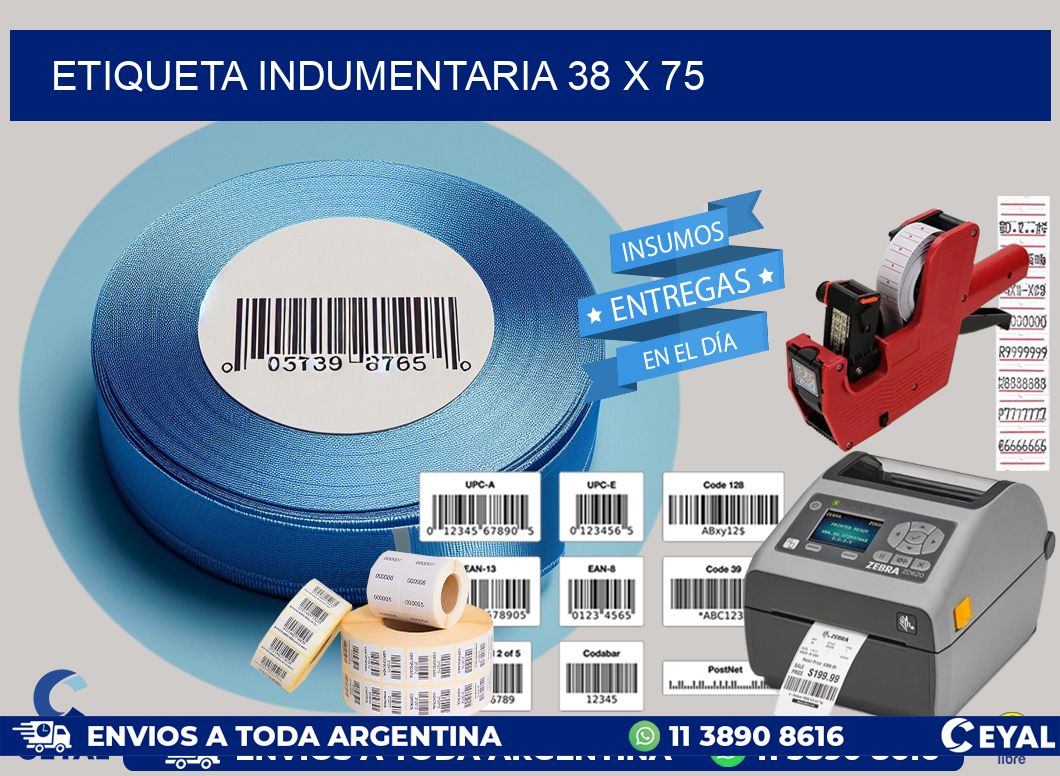 ETIQUETA INDUMENTARIA 38 x 75