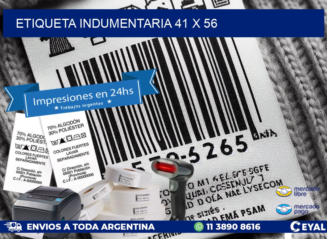 ETIQUETA INDUMENTARIA 41 x 56