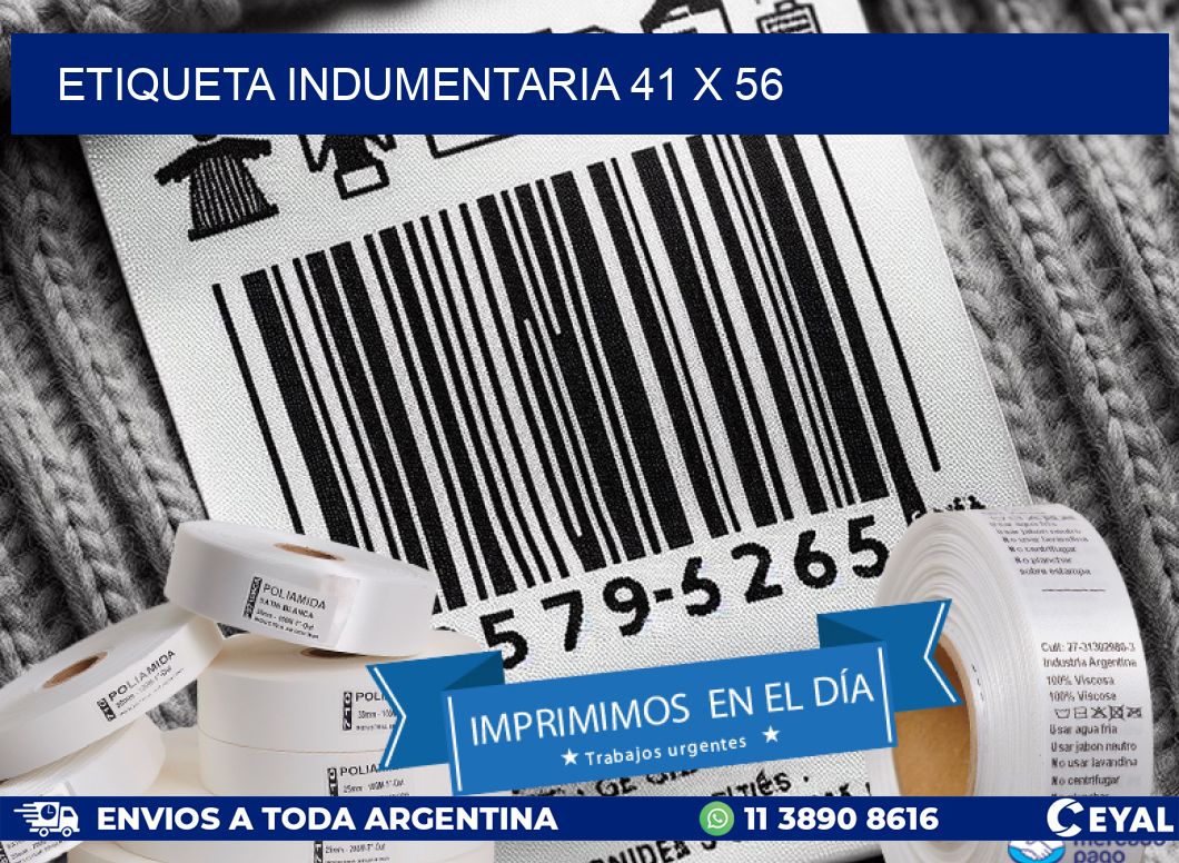 ETIQUETA INDUMENTARIA 41 x 56