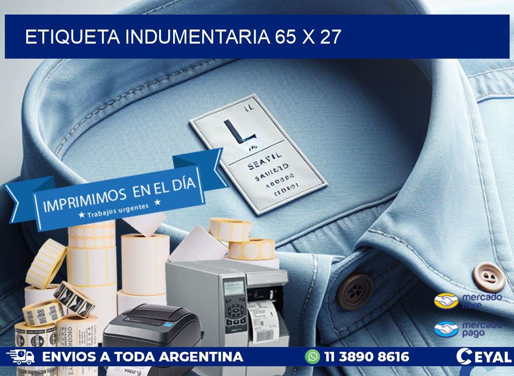 ETIQUETA INDUMENTARIA 65 x 27