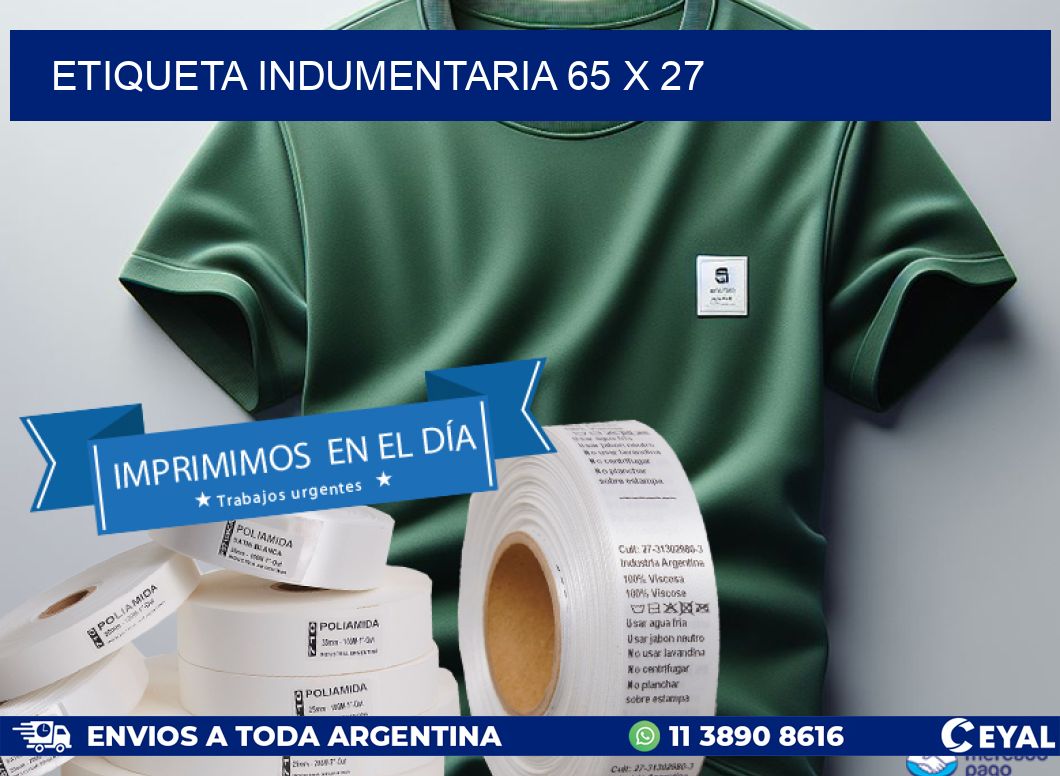 ETIQUETA INDUMENTARIA 65 x 27