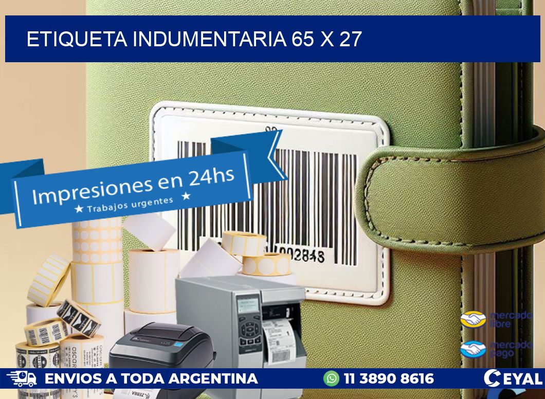 ETIQUETA INDUMENTARIA 65 x 27