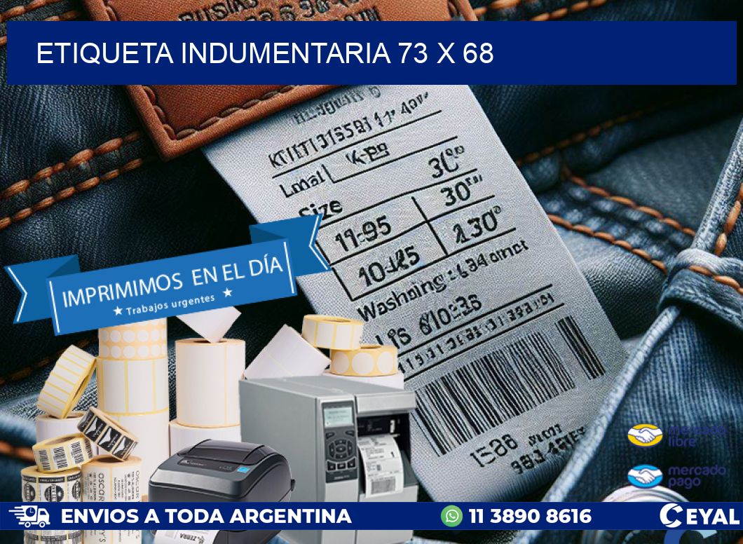 ETIQUETA INDUMENTARIA 73 x 68