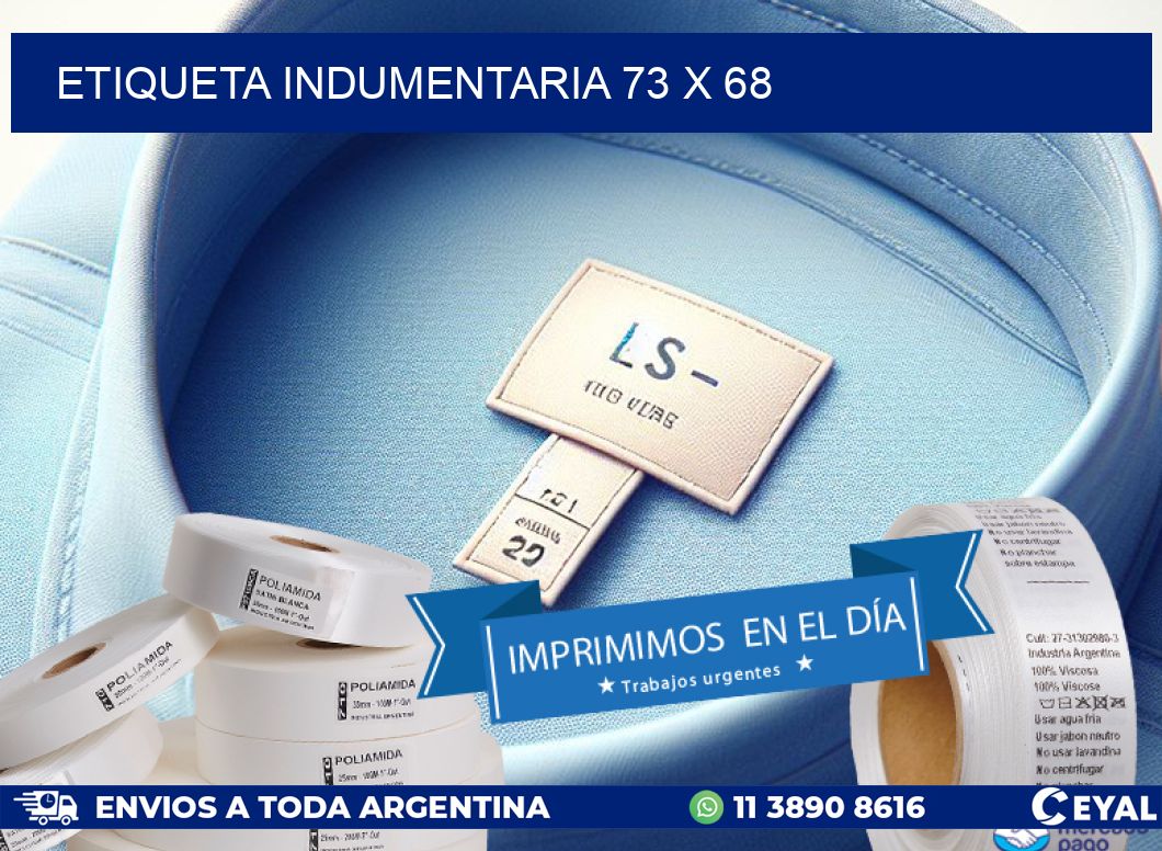 ETIQUETA INDUMENTARIA 73 x 68