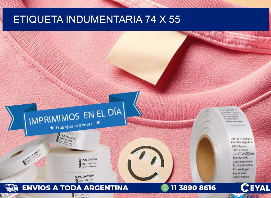 ETIQUETA INDUMENTARIA 74 x 55