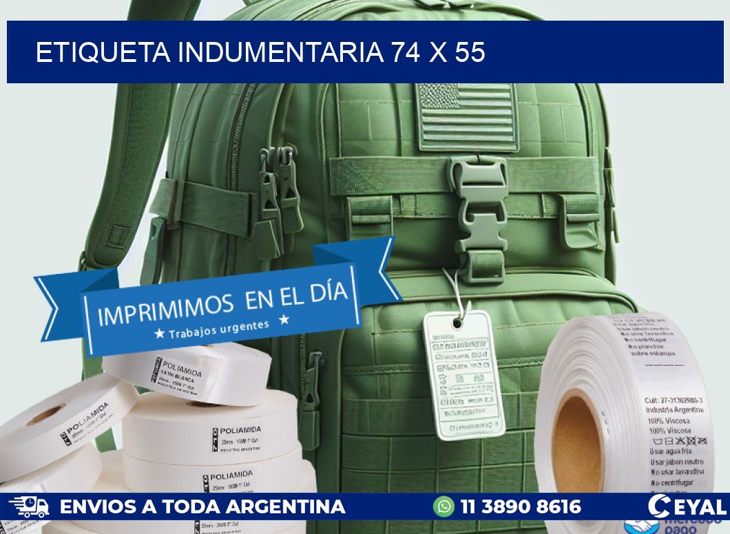 ETIQUETA INDUMENTARIA 74 x 55
