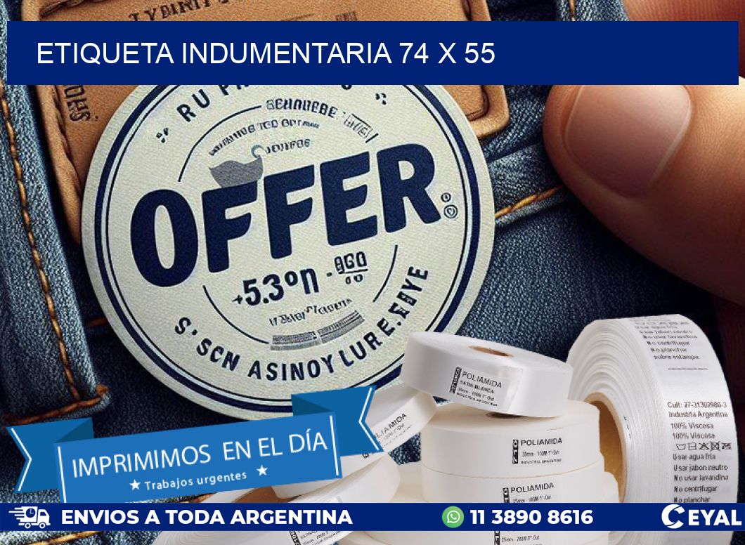 ETIQUETA INDUMENTARIA 74 x 55
