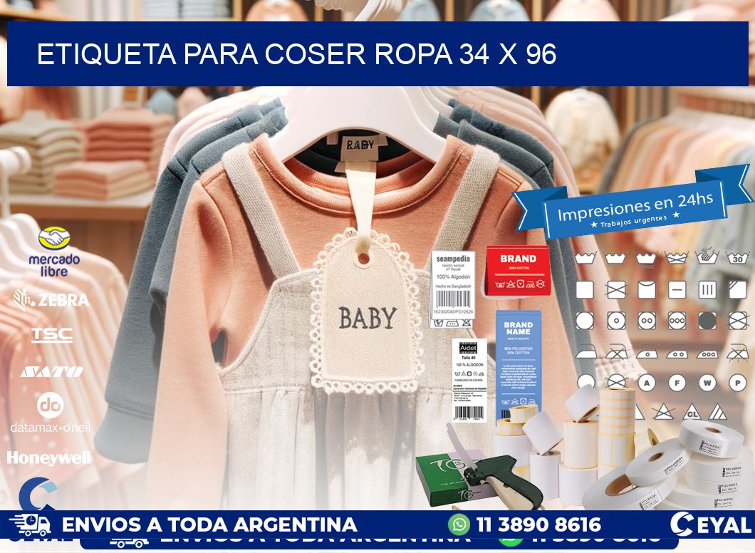 ETIQUETA PARA COSER ROPA 34 x 96