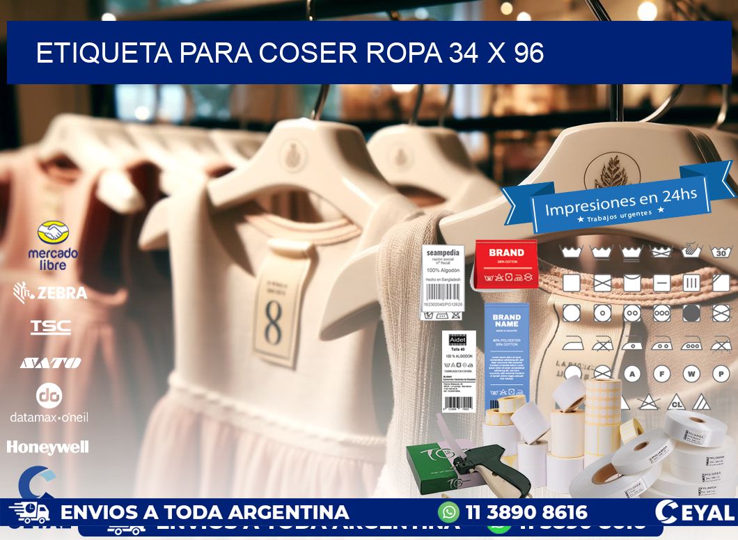 ETIQUETA PARA COSER ROPA 34 x 96