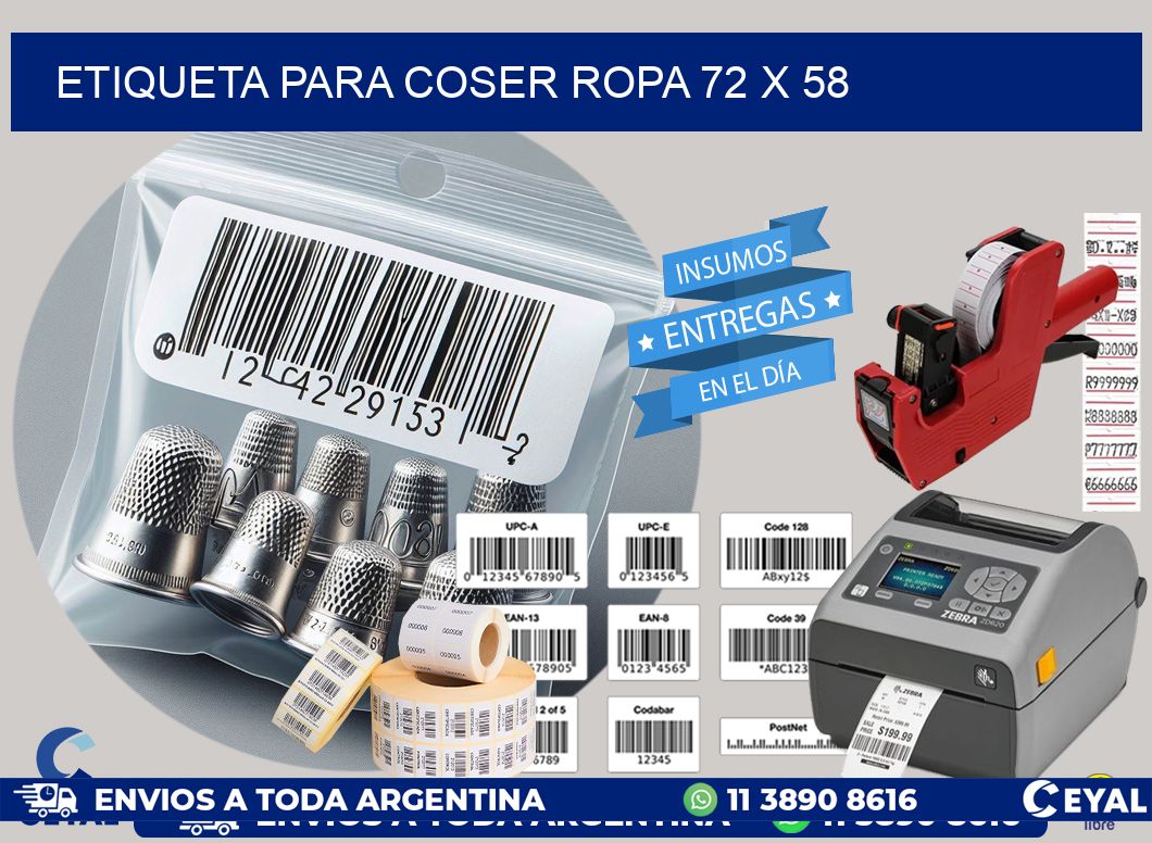 ETIQUETA PARA COSER ROPA 72 x 58