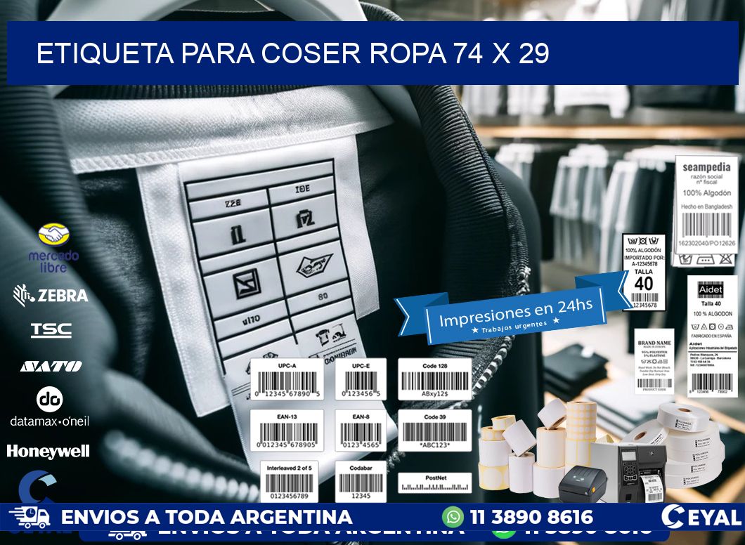 ETIQUETA PARA COSER ROPA 74 x 29