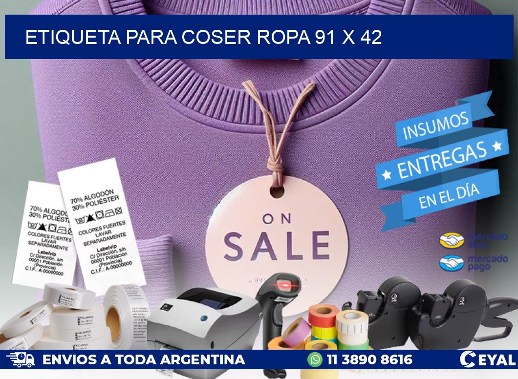 ETIQUETA PARA COSER ROPA 91 x 42
