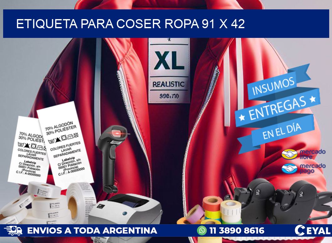 ETIQUETA PARA COSER ROPA 91 x 42