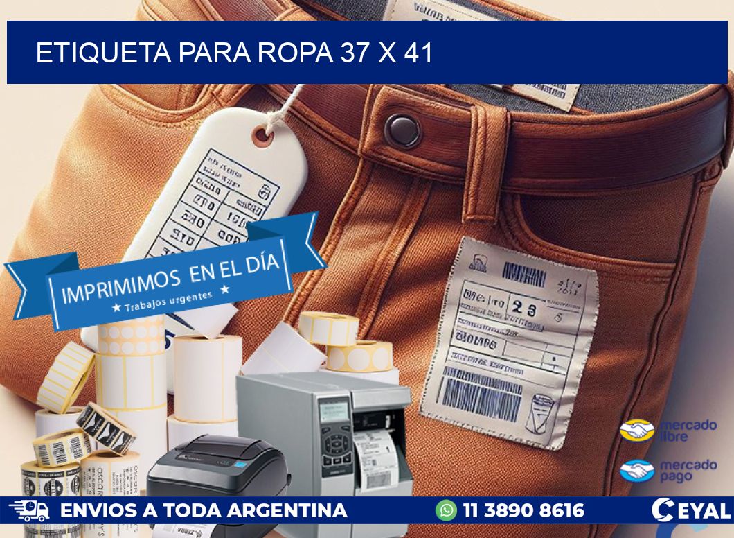 ETIQUETA PARA ROPA 37 x 41