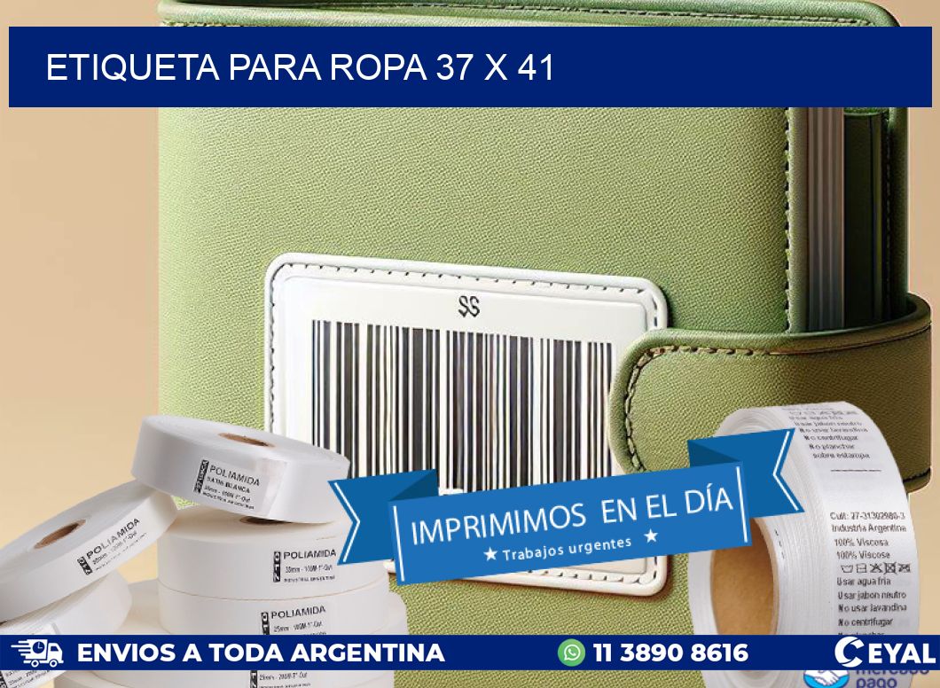 ETIQUETA PARA ROPA 37 x 41