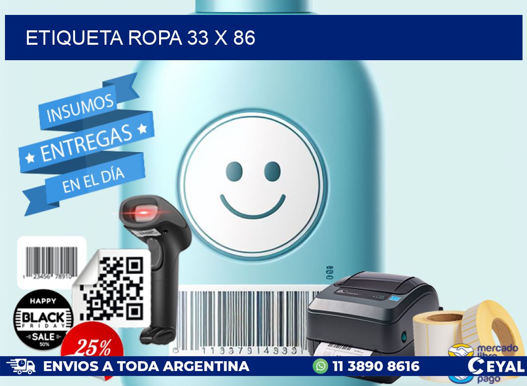 ETIQUETA ROPA 33 x 86