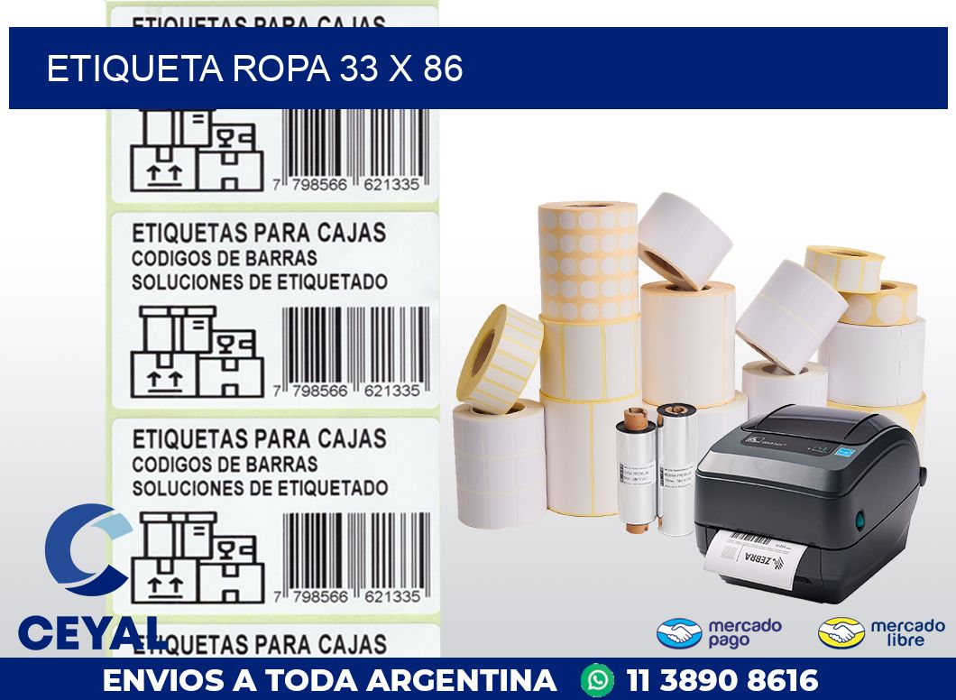 ETIQUETA ROPA 33 x 86
