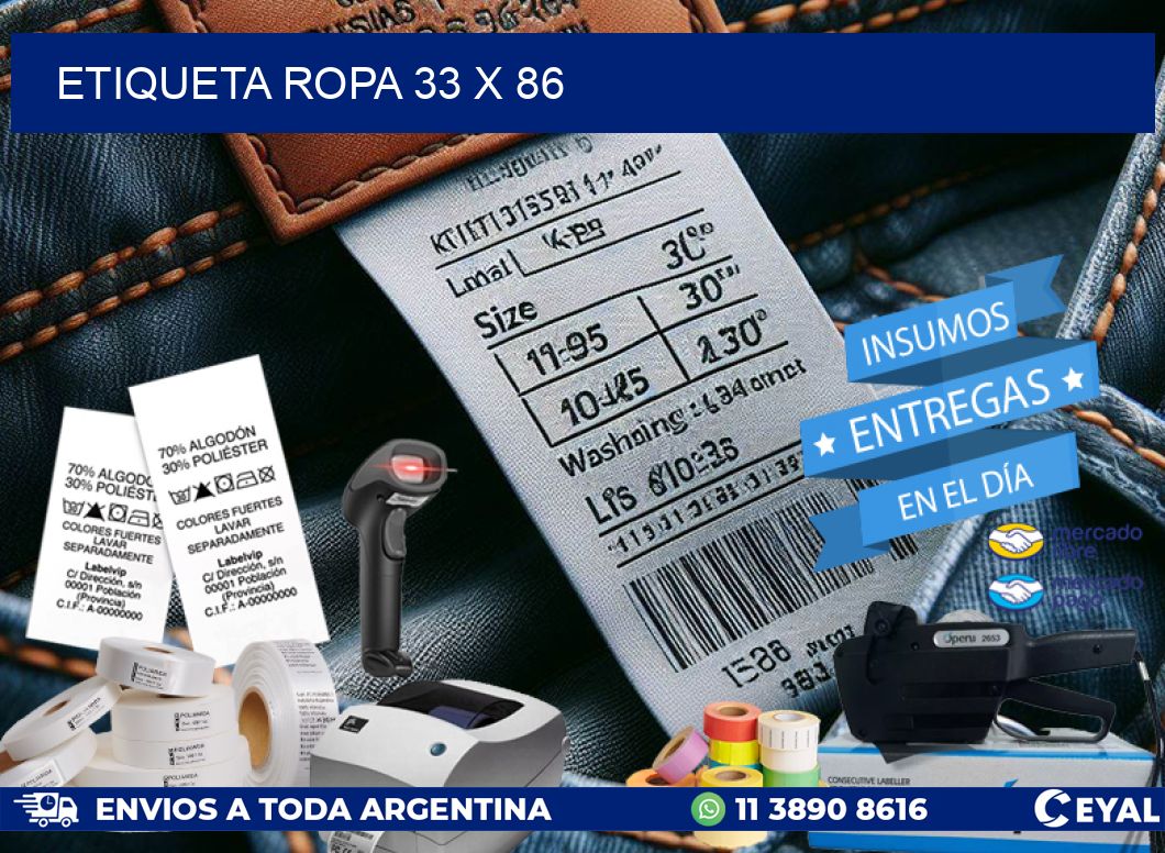 ETIQUETA ROPA 33 x 86