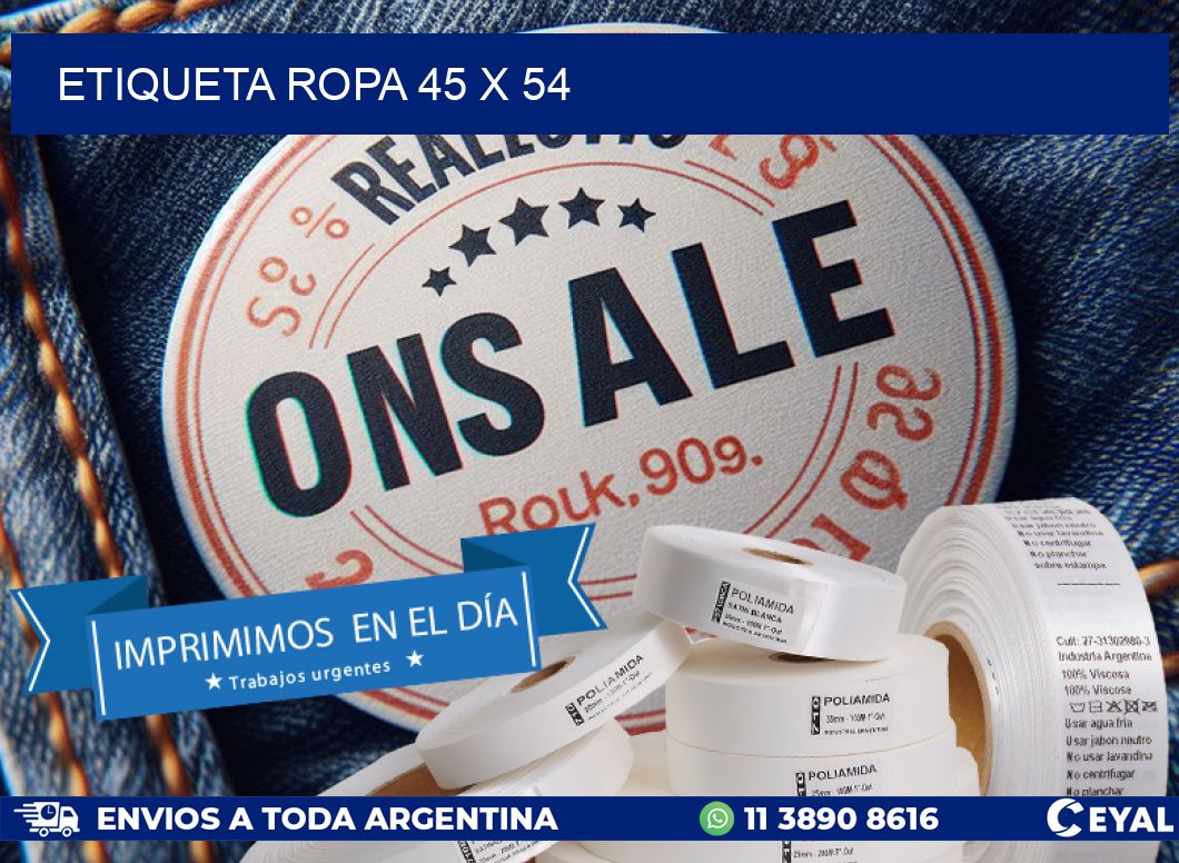ETIQUETA ROPA 45 x 54