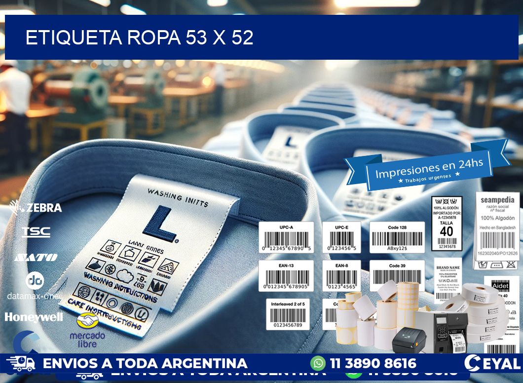 ETIQUETA ROPA 53 x 52