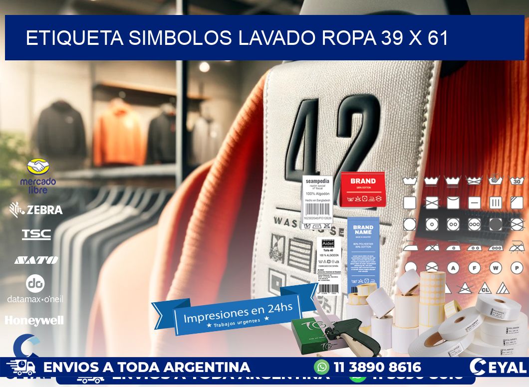 ETIQUETA SIMBOLOS LAVADO ROPA 39 x 61