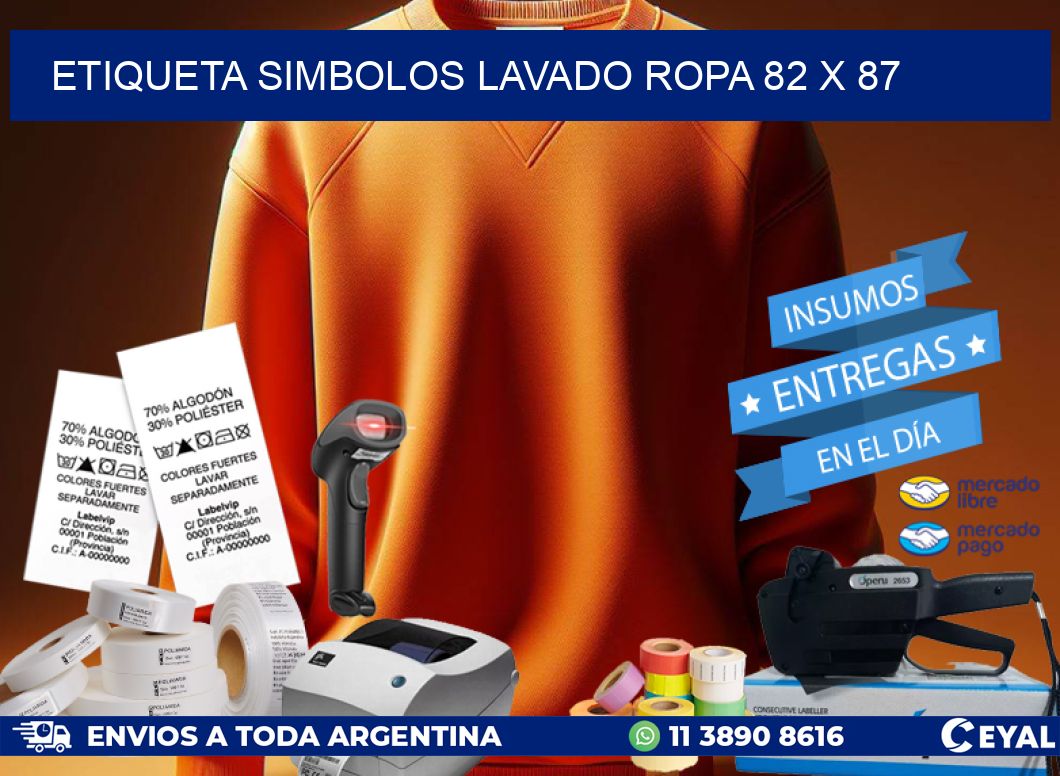 ETIQUETA SIMBOLOS LAVADO ROPA 82 x 87