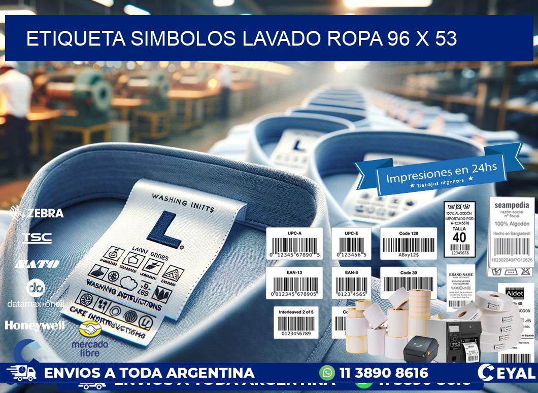 ETIQUETA SIMBOLOS LAVADO ROPA 96 x 53